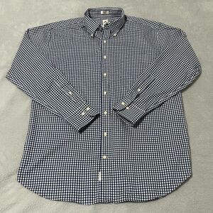 Peter Millar Shirt Mens XL Blue Check Nanoluxe EasyCare Long Sleeve Button Down